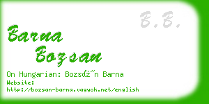 barna bozsan business card